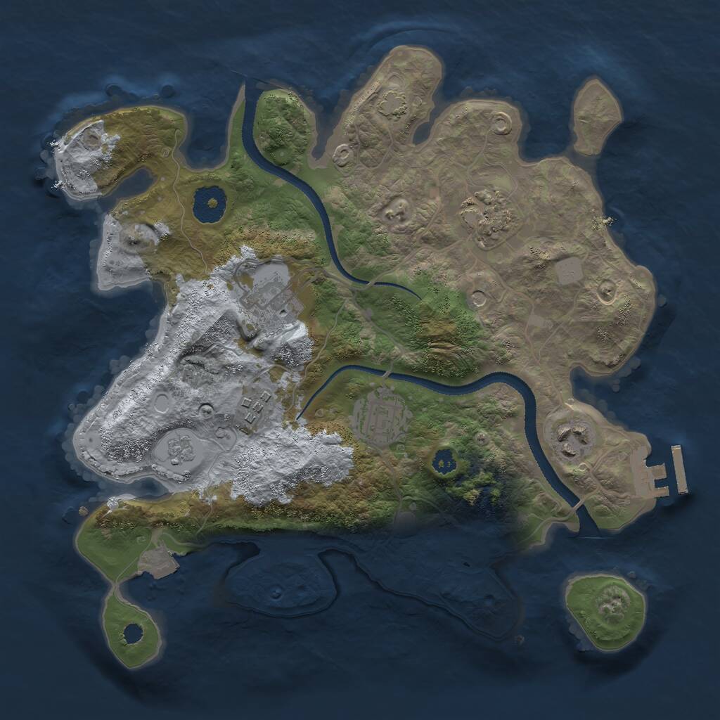 Rust Map: Procedural Map, Size: 3000, Seed: 1131600359, 10 Monuments