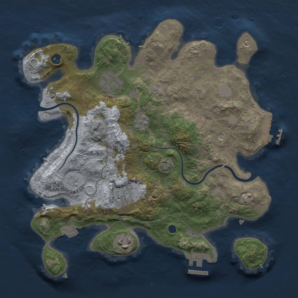 Rust Map: Procedural Map, Size: 3000, Seed: 1131600359, 10 Monuments