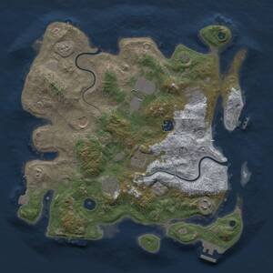 Thumbnail Rust Map: Procedural Map, Size: 3500, Seed: 1128502981, 13 Monuments