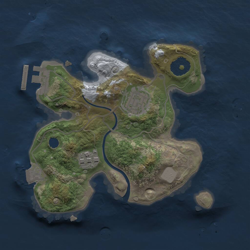 Rust Map: Procedural Map, Size: 2000, Seed: 322253082, 4 Monuments