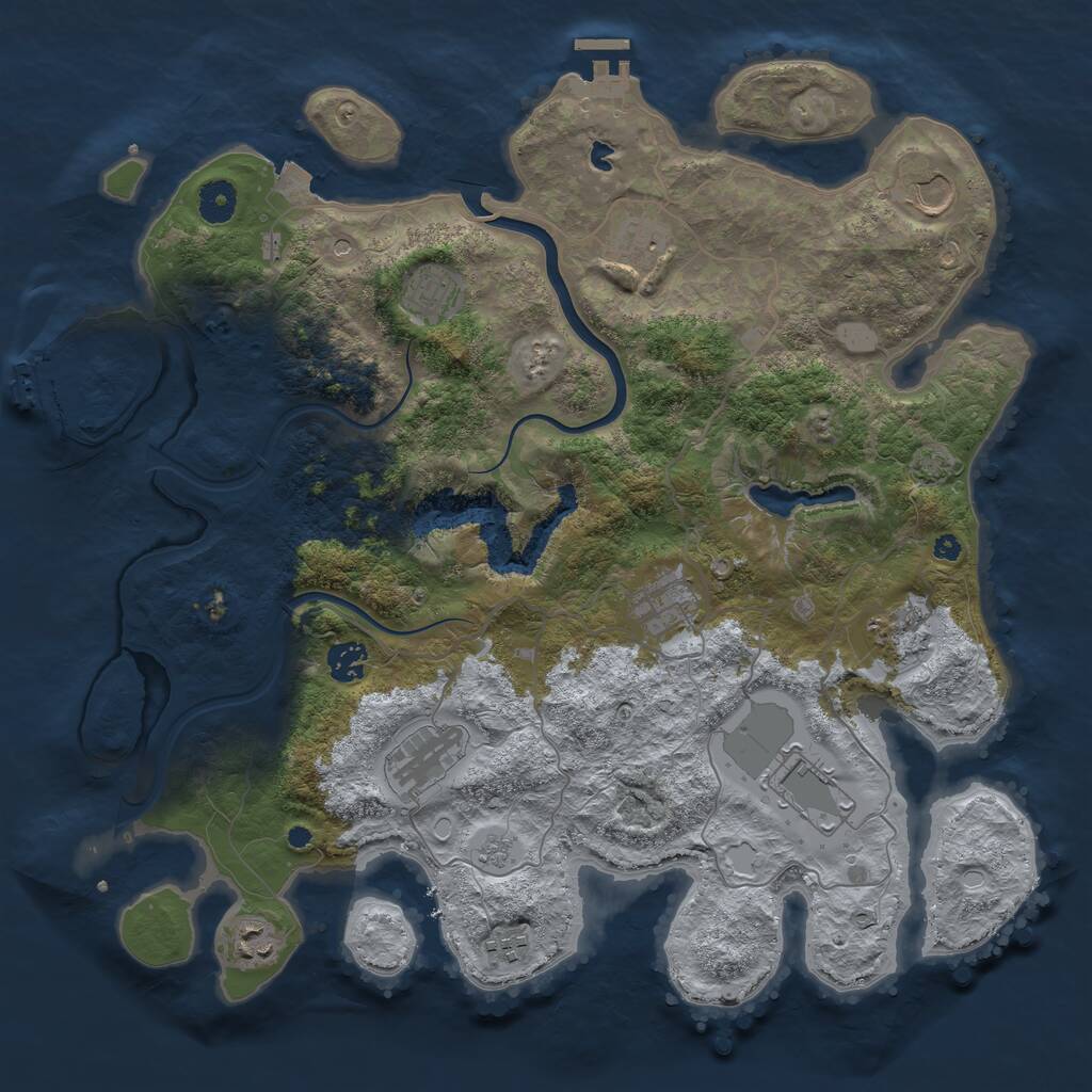 Rust Map: Procedural Map, Size: 4000, Seed: 1171891766, 16 Monuments