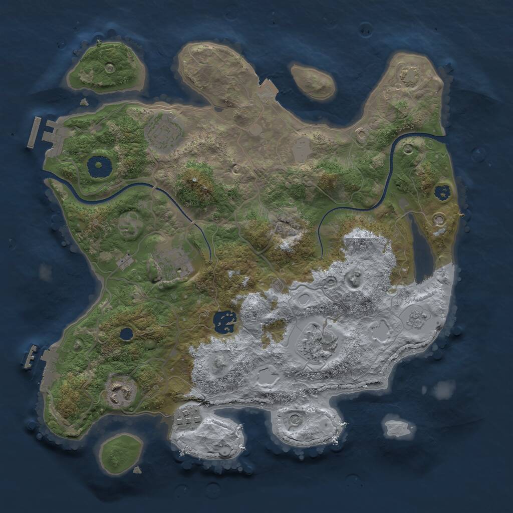 Rust Map: Procedural Map, Size: 3230, Seed: 481981, 12 Monuments