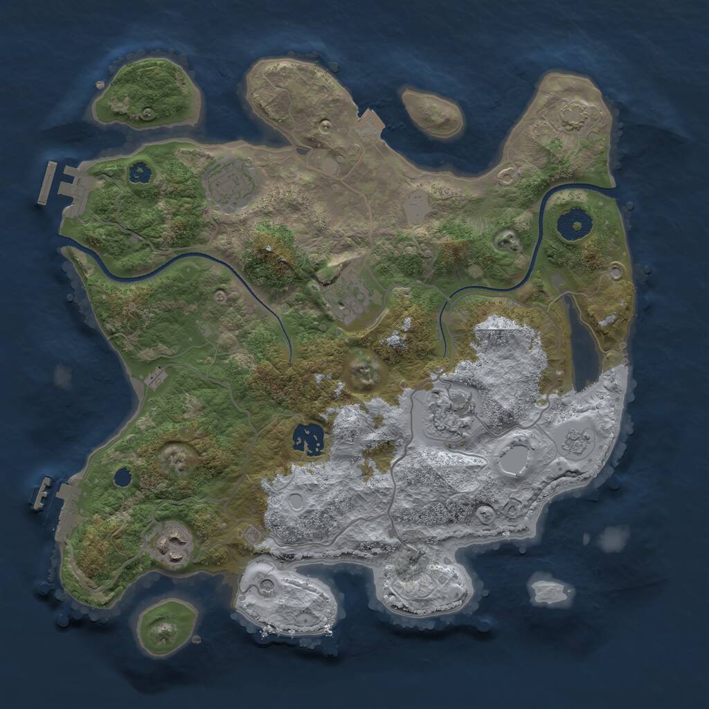 Rust Map: Procedural Map, Size: 3230, Seed: 481981, 11 Monuments