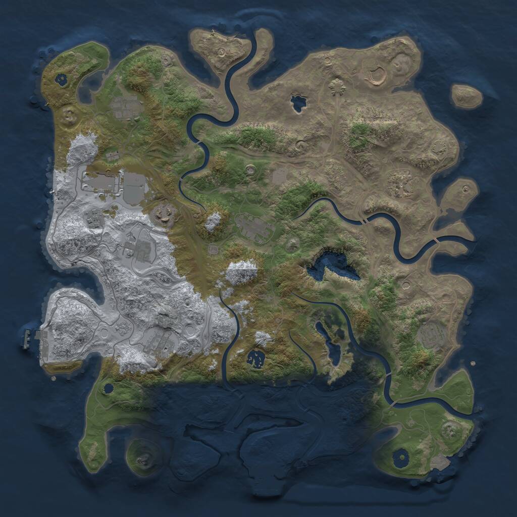 Rust Map: Procedural Map, Size: 4250, Seed: 1181725714, 19 Monuments