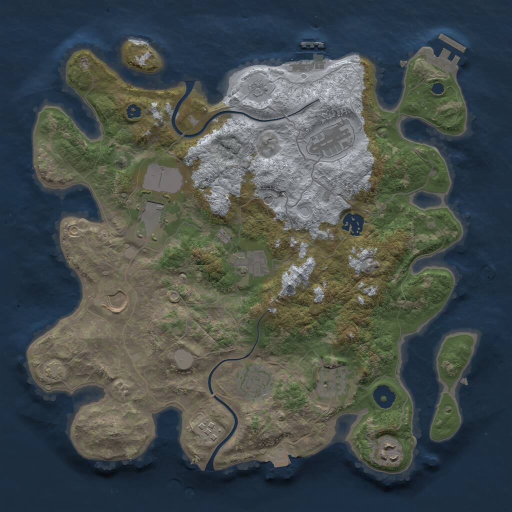 Rust Map: Procedural Map, Size: 3500, Seed: 621911262, 15 Monuments