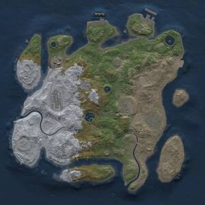 Thumbnail Rust Map: Procedural Map, Size: 3250, Seed: 1295126, 11 Monuments