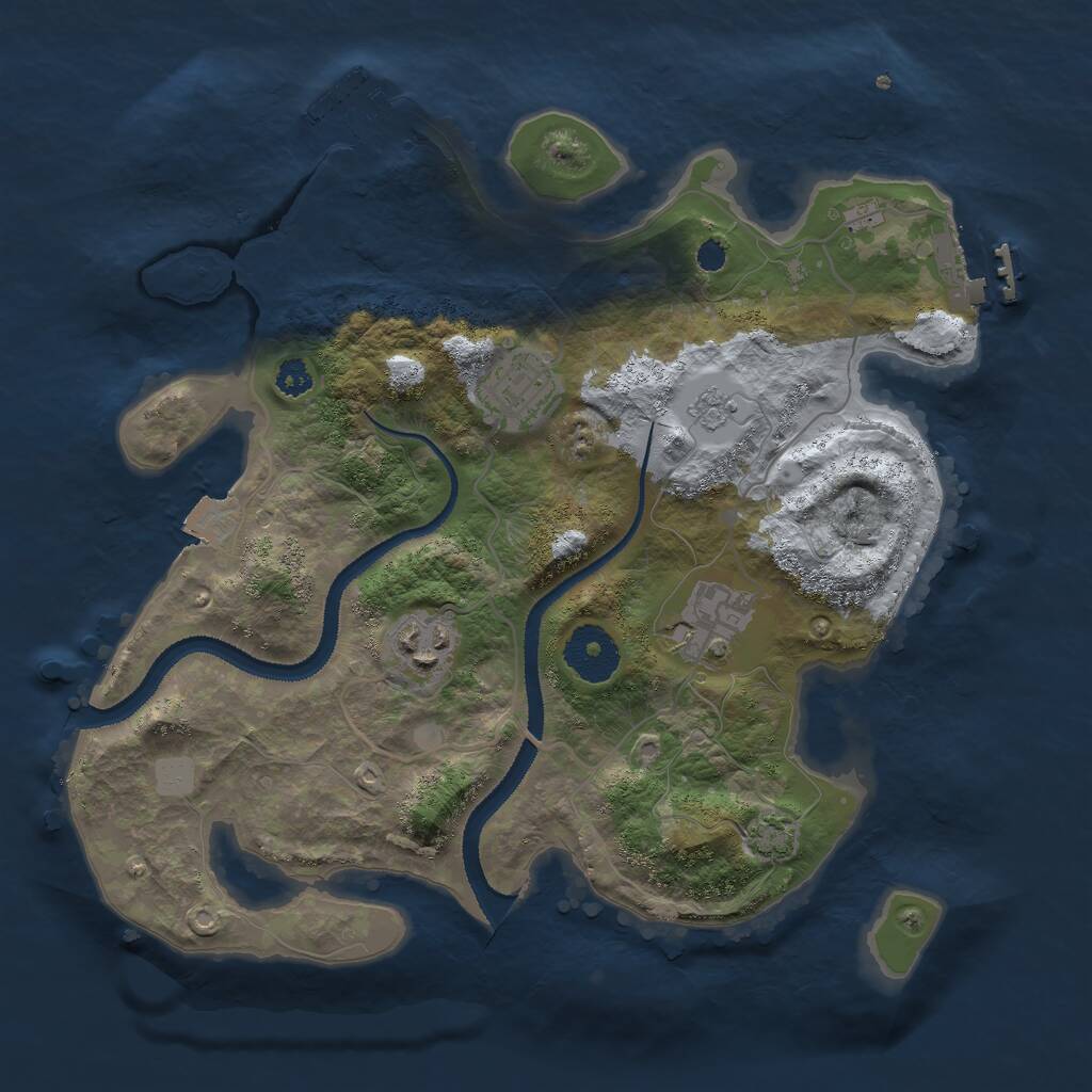 Rust Map: Procedural Map, Size: 3000, Seed: 1008814675, 10 Monuments