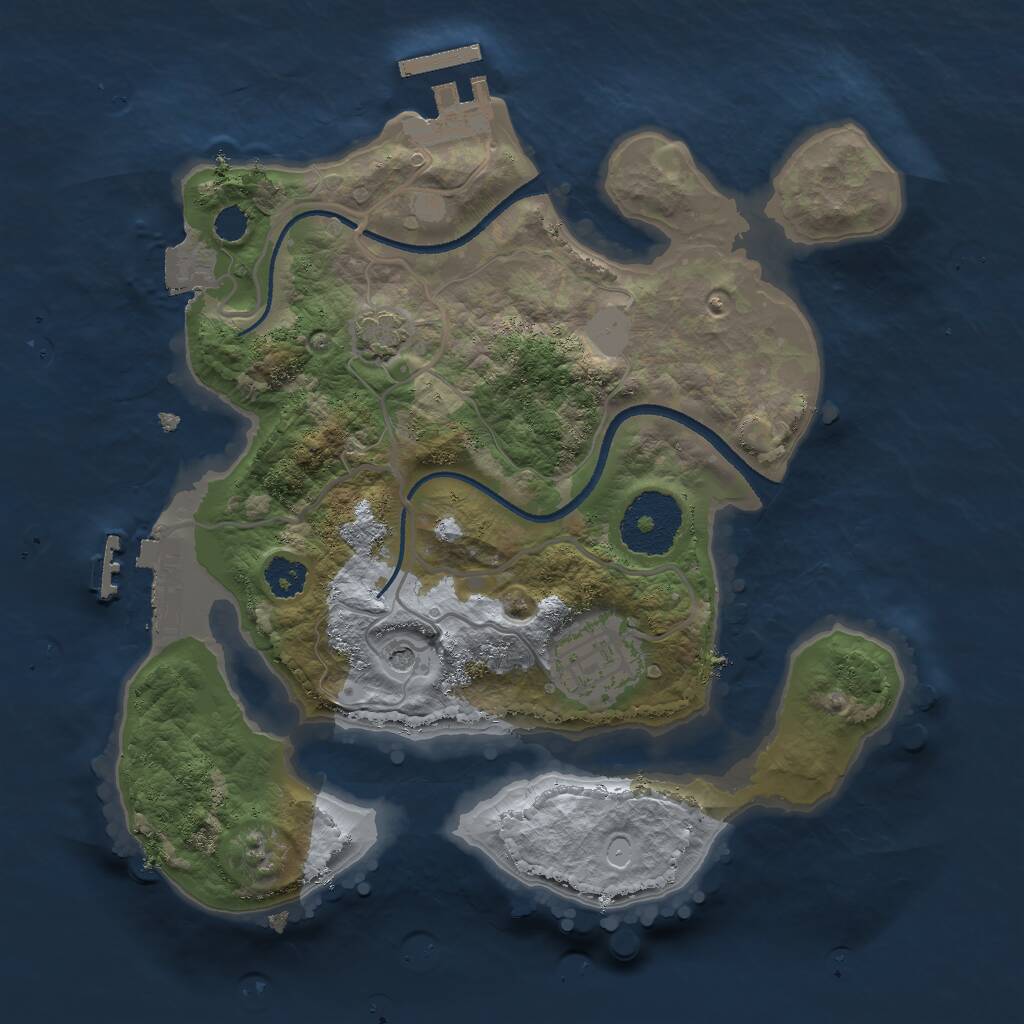 Rust Map: Procedural Map, Size: 2500, Seed: 667788, 6 Monuments