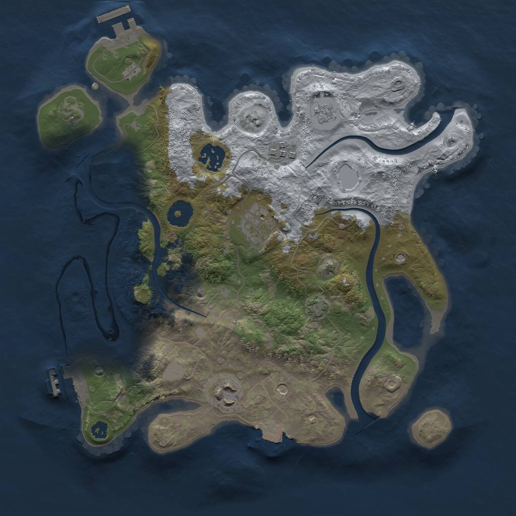 Rust Map: Procedural Map, Size: 3000, Seed: 346337080, 10 Monuments