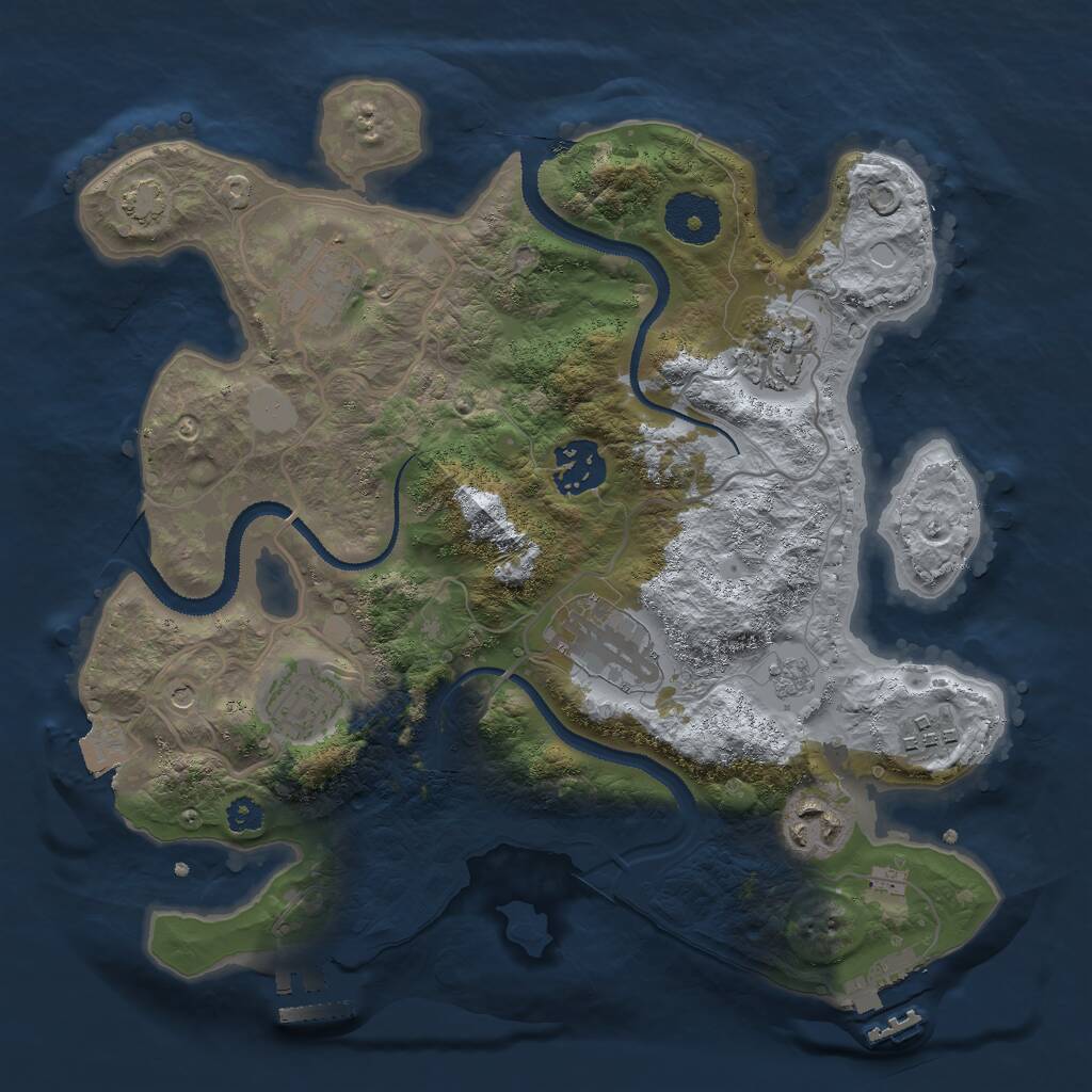 Rust Map: Procedural Map, Size: 3000, Seed: 1892748851, 13 Monuments
