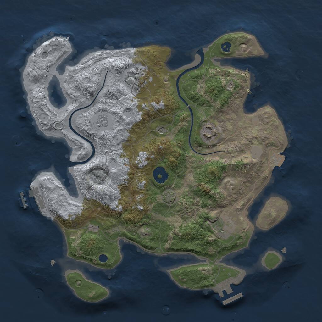 Rust Map: Procedural Map, Size: 3100, Seed: 969255942, 9 Monuments