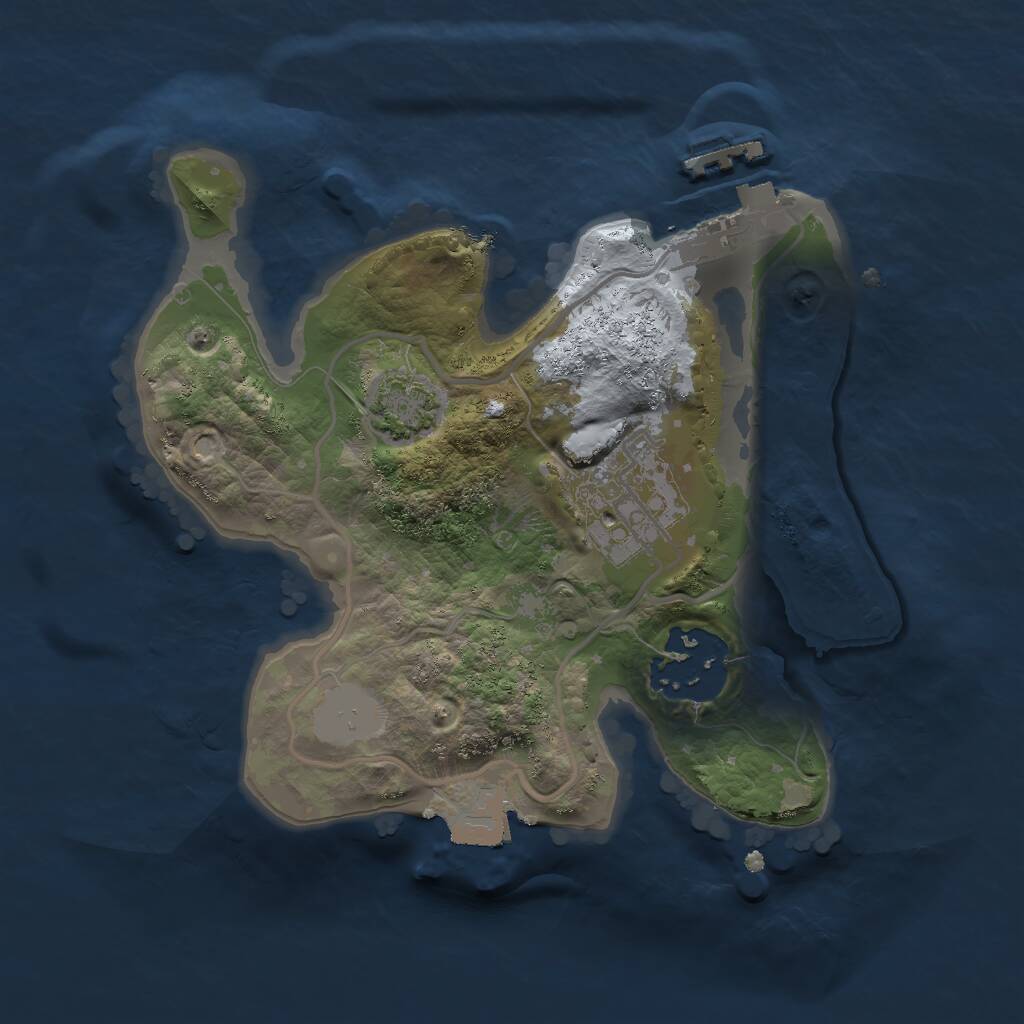 Rust Map: Procedural Map, Size: 2000, Seed: 549505374, 5 Monuments