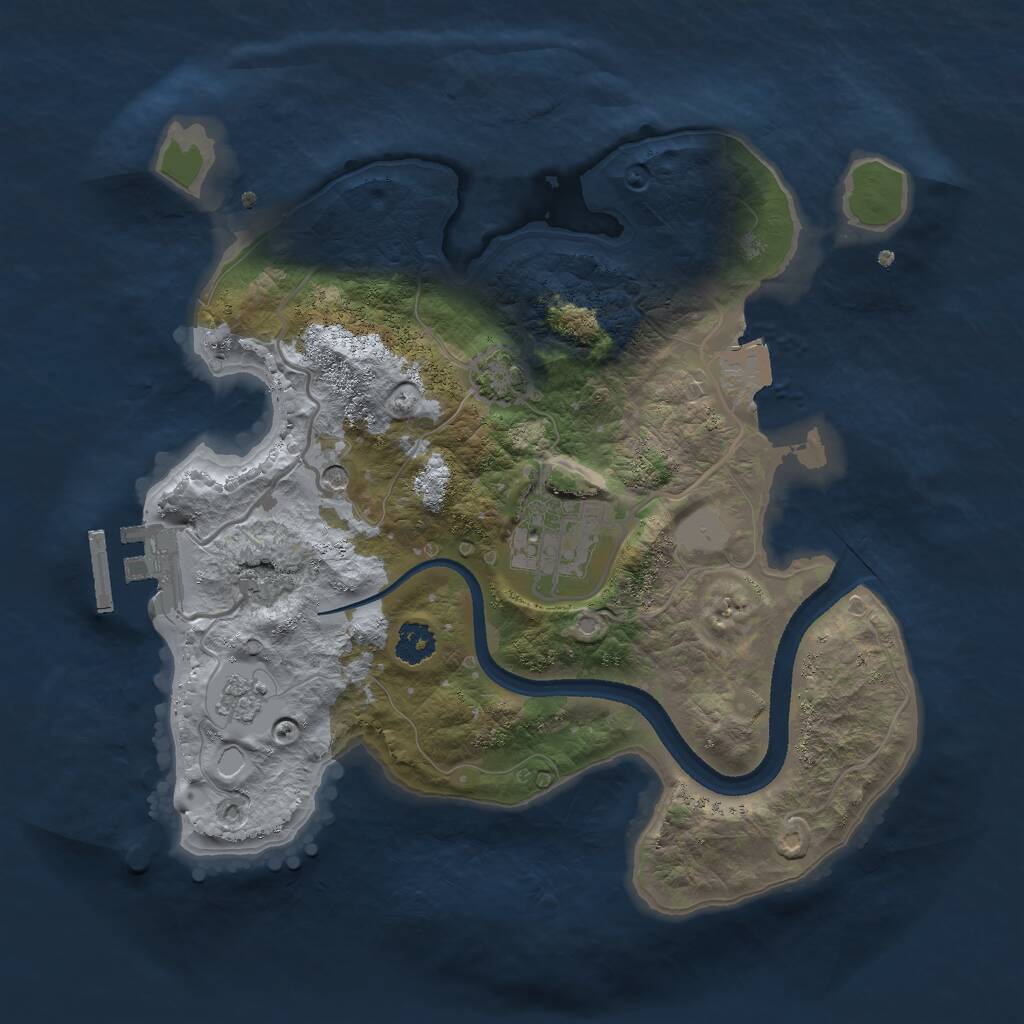 Rust Map: Procedural Map, Size: 2500, Seed: 123564, 6 Monuments