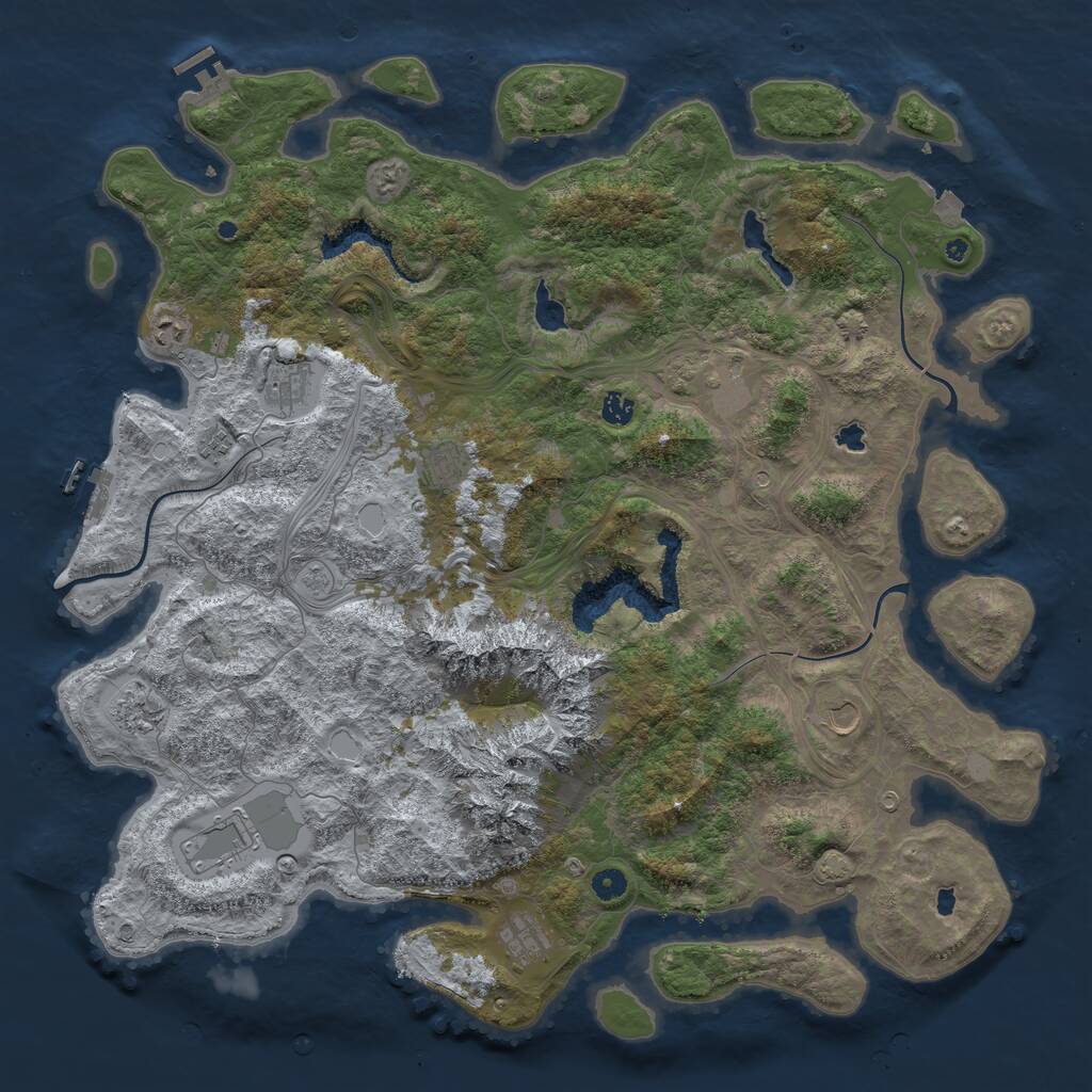 Rust Map: Procedural Map, Size: 5000, Seed: 368582312, 16 Monuments