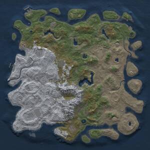 Thumbnail Rust Map: Procedural Map, Size: 5000, Seed: 368582312, 16 Monuments