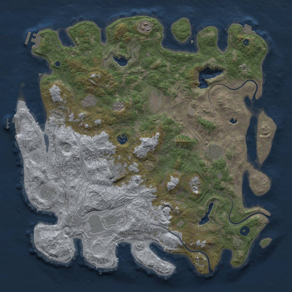 Rust Map: Procedural Map, Size: 4500, Seed: 1645816825, 16 Monuments