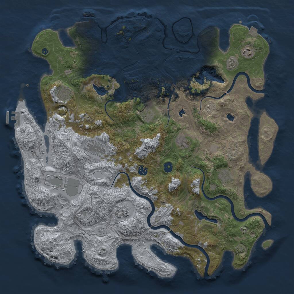 Rust Map: Procedural Map, Size: 4500, Seed: 1645816825, 18 Monuments