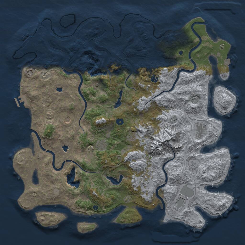 Rust Map: Procedural Map, Size: 5000, Seed: 30500379, 15 Monuments