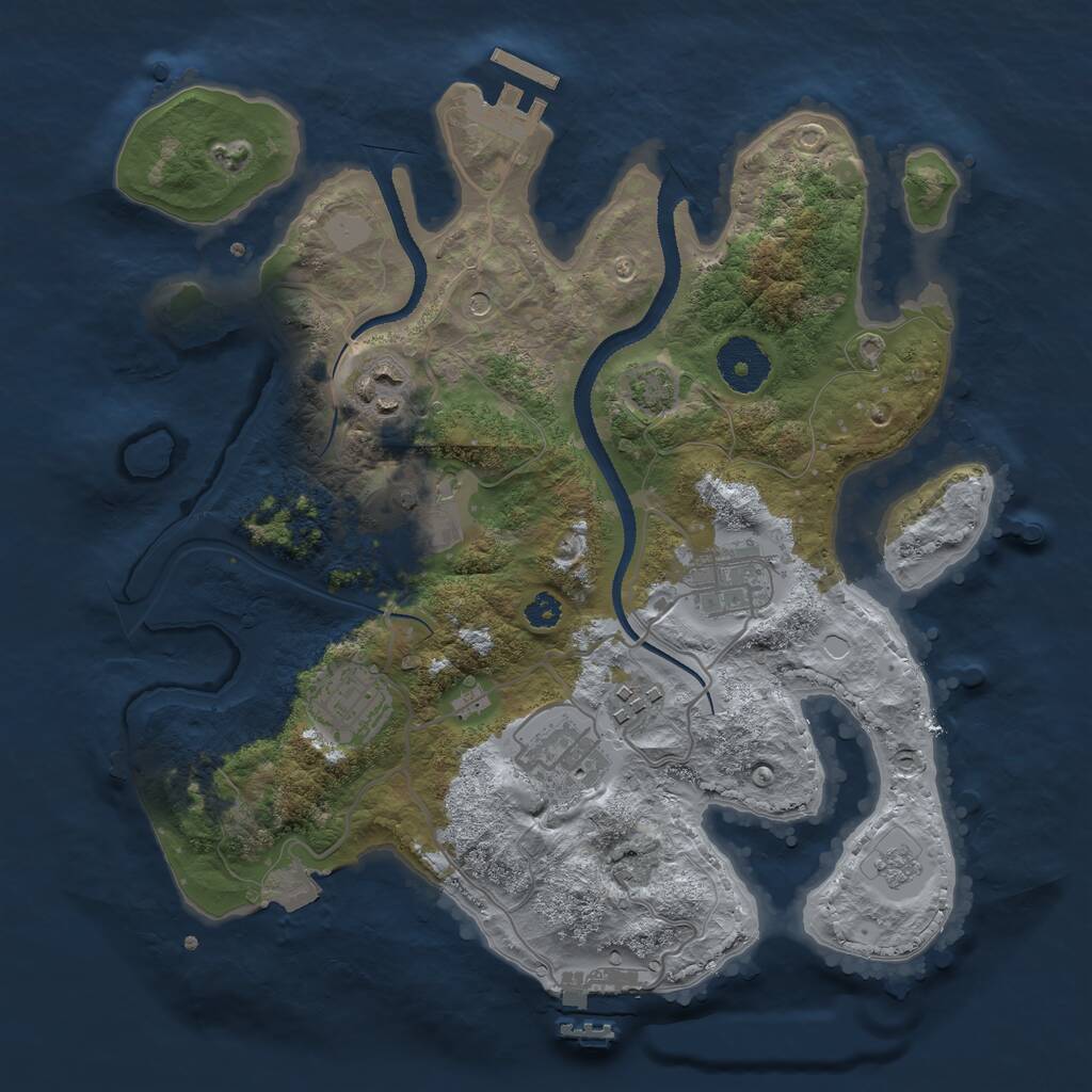 Rust Map: Procedural Map, Size: 3100, Seed: 1356601155, 12 Monuments