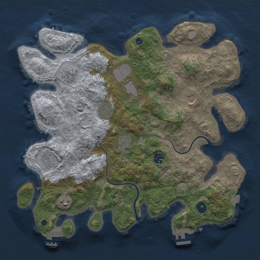 Rust Map: Procedural Map, Size: 3700, Seed: 934859345, 15 Monuments