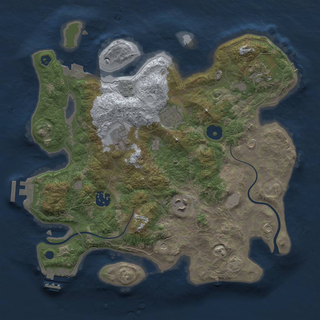 Rust Map: Procedural Map, Size: 3100, Seed: 1182617502, 11 Monuments