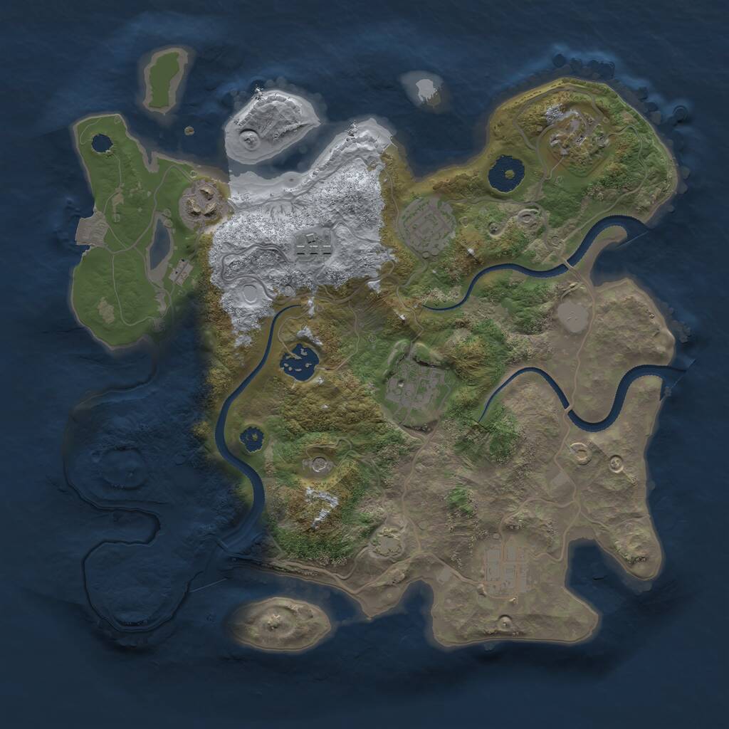 Rust Map: Procedural Map, Size: 3100, Seed: 1182617502, 10 Monuments