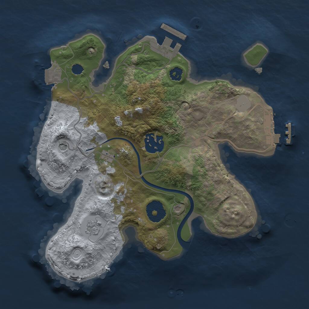 Rust Map: Procedural Map, Size: 2300, Seed: 412079467, 6 Monuments