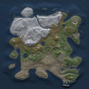 Thumbnail Rust Map: Procedural Map, Size: 3000, Seed: 4453, 10 Monuments