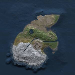 Thumbnail Rust Map: Procedural Map, Size: 1650, Seed: 2147483647, 2 Monuments