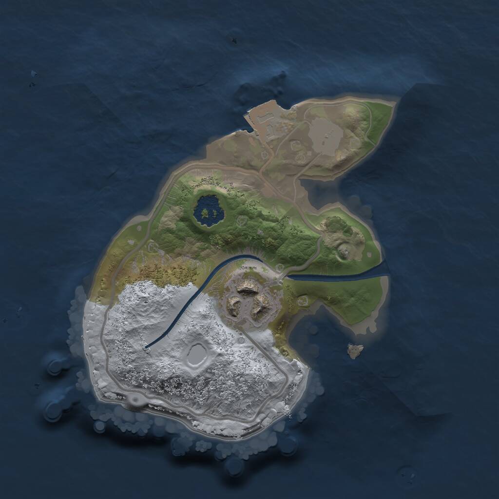 Rust Map: Procedural Map, Size: 1650, Seed: 2147483647, 2 Monuments