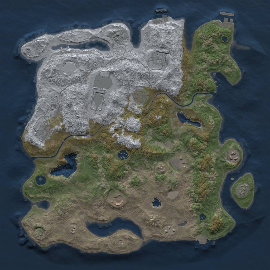 Rust Map: Procedural Map, Size: 4000, Seed: 999336161, 15 Monuments