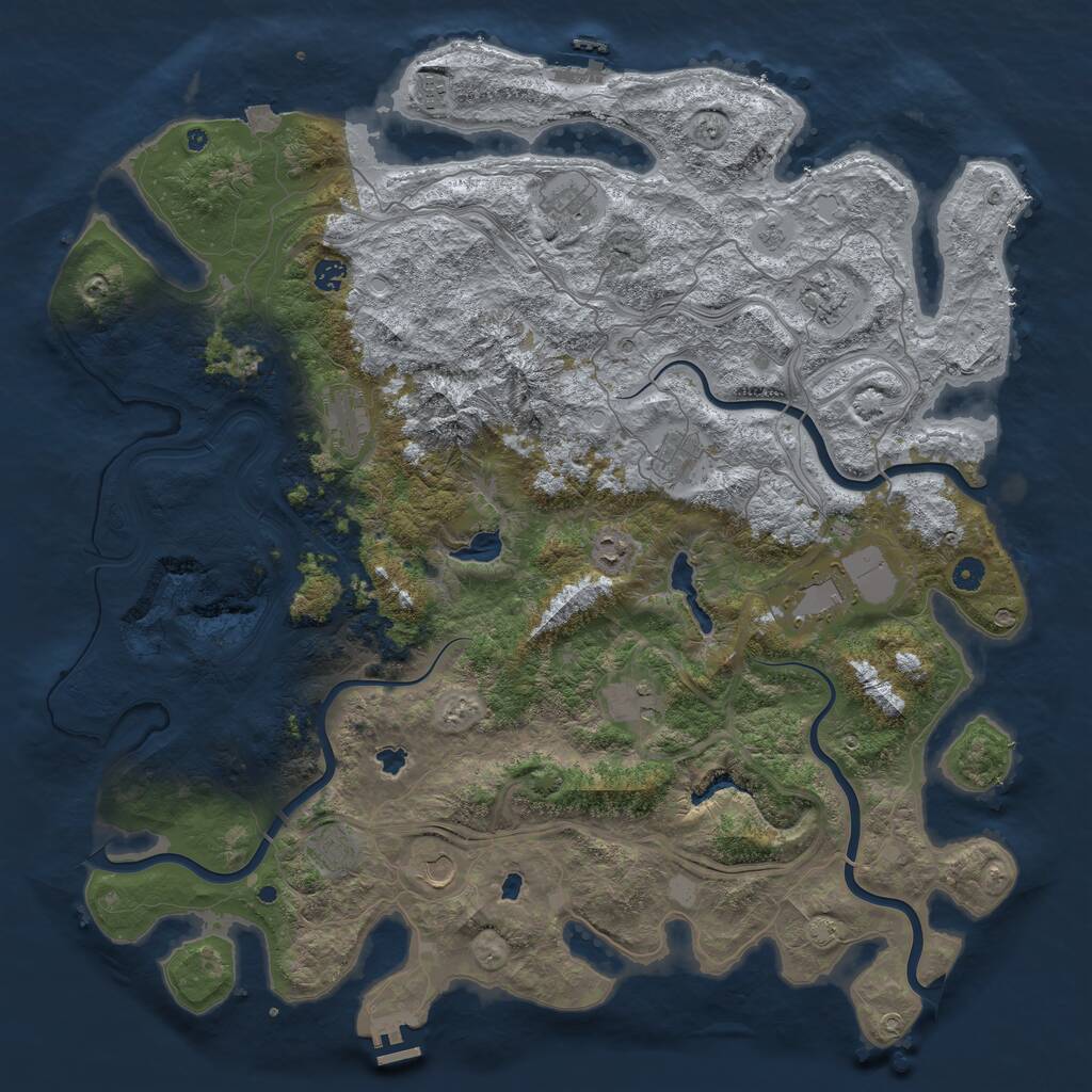 Rust Map: Procedural Map, Size: 5000, Seed: 12464782, 17 Monuments