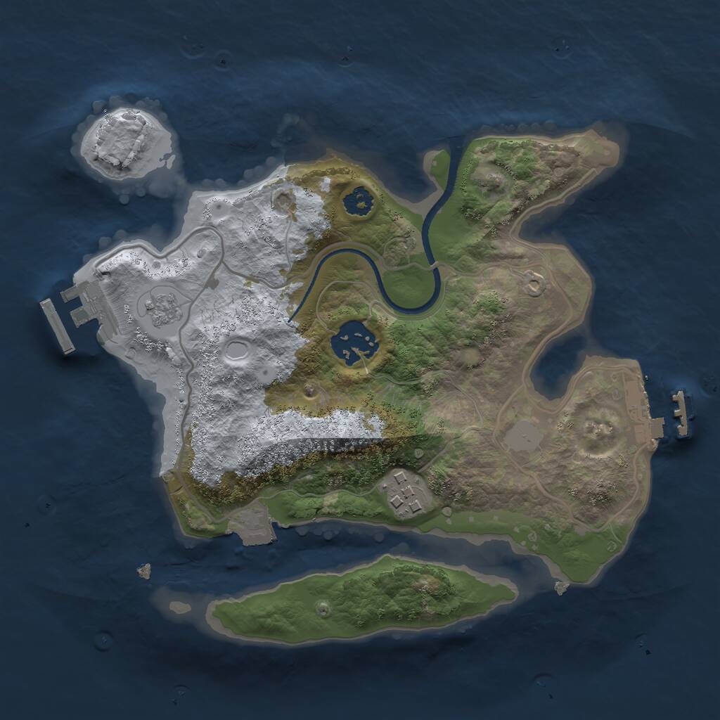 Rust Map: Procedural Map, Size: 2500, Seed: 1510588992, 6 Monuments