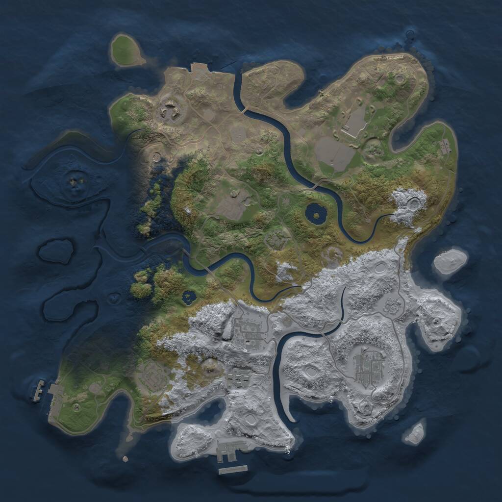 Rust Map: Procedural Map, Size: 3500, Seed: 87659, 13 Monuments