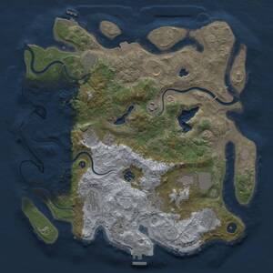 Thumbnail Rust Map: Procedural Map, Size: 4000, Seed: 974330897, 16 Monuments