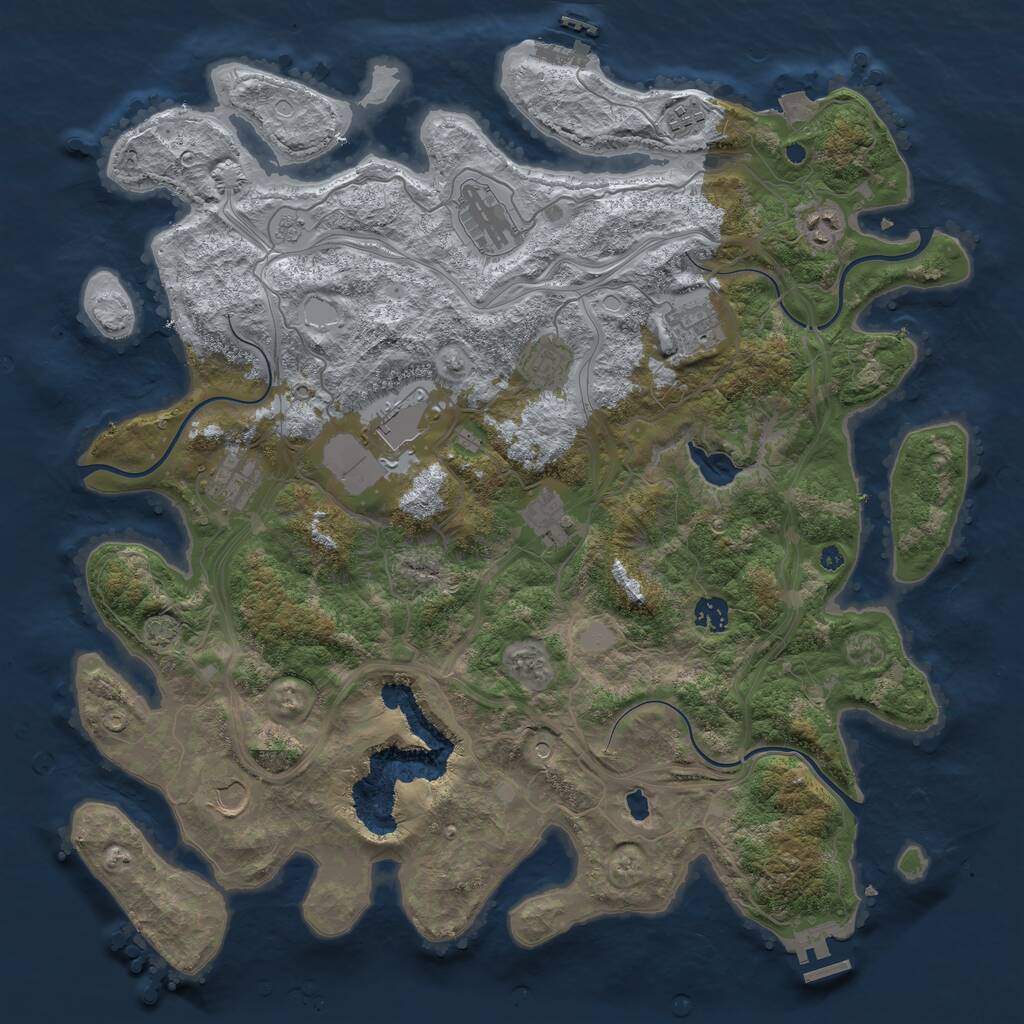 Rust Map: Procedural Map, Size: 4300, Seed: 471998658, 16 Monuments