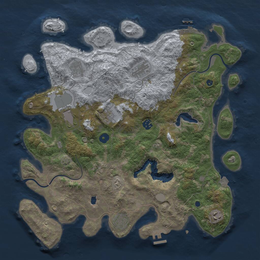 Rust Map: Procedural Map, Size: 4000, Seed: 471998658, 14 Monuments