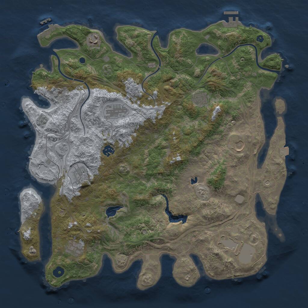 Rust Map: Procedural Map, Size: 4250, Seed: 3542213, 15 Monuments