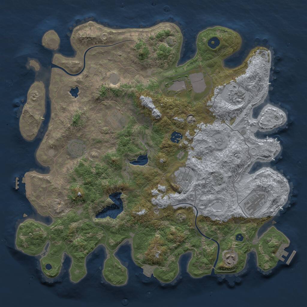 Rust Map: Procedural Map, Size: 4000, Seed: 1669321498, 15 Monuments