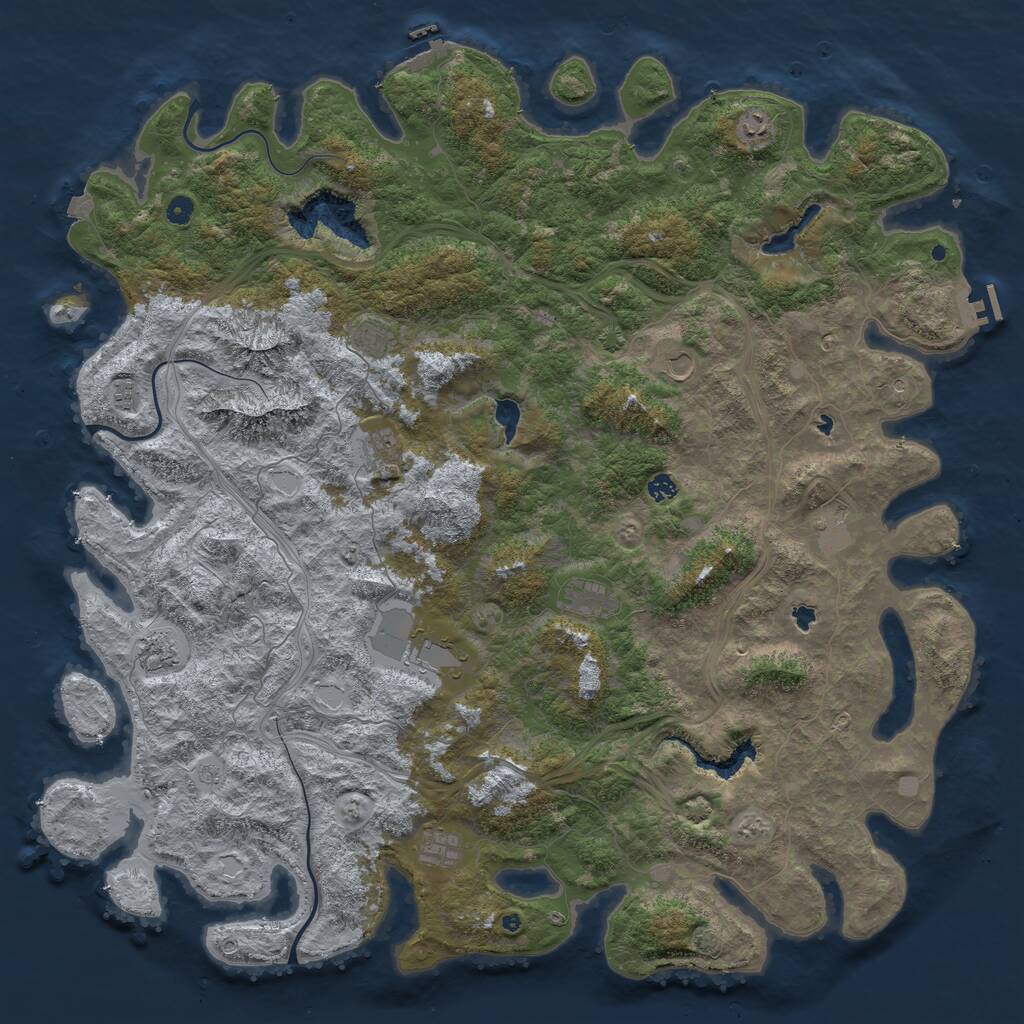 Rust Map: Procedural Map, Size: 5555, Seed: 1352809268, 17 Monuments