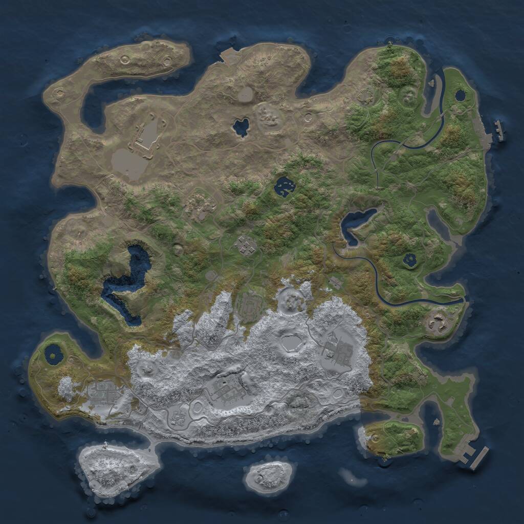 Rust Map: Procedural Map, Size: 4000, Seed: 1988029213, 15 Monuments
