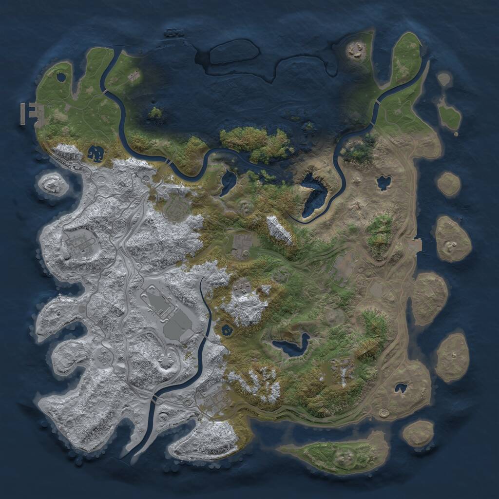 Rust Map: Procedural Map, Size: 4500, Seed: 960203535, 16 Monuments
