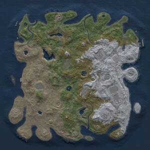 Thumbnail Rust Map: Procedural Map, Size: 4500, Seed: 14060, 16 Monuments