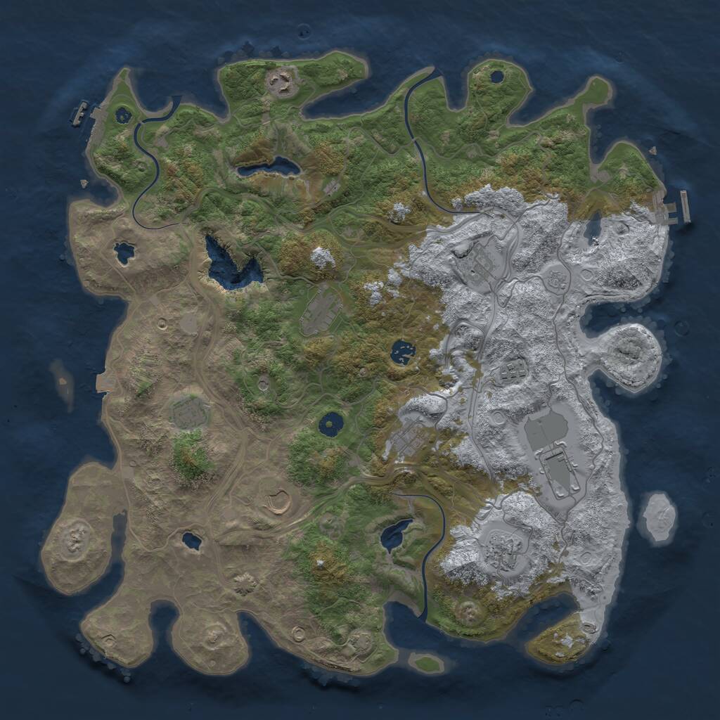 Rust Map: Procedural Map, Size: 4500, Seed: 14060, 16 Monuments