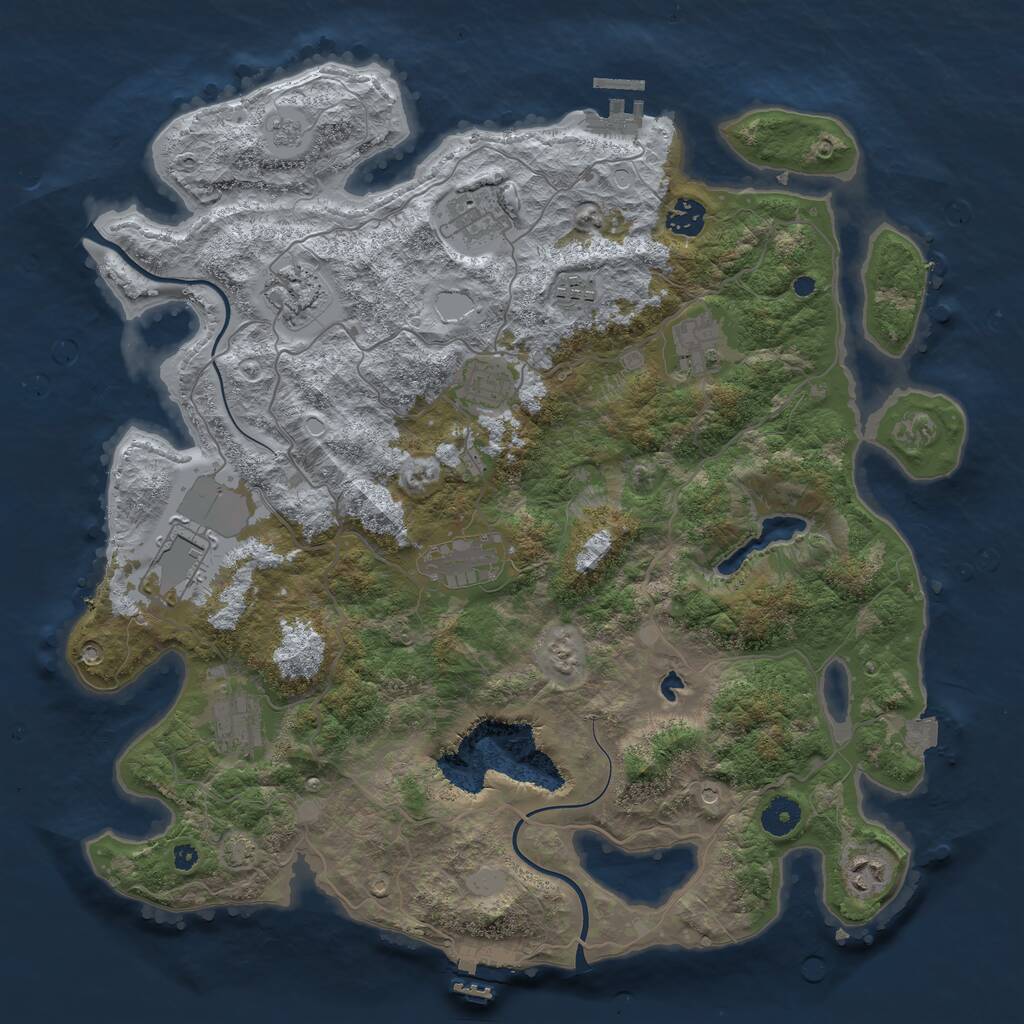 Rust Map: Procedural Map, Size: 4000, Seed: 241021, 16 Monuments