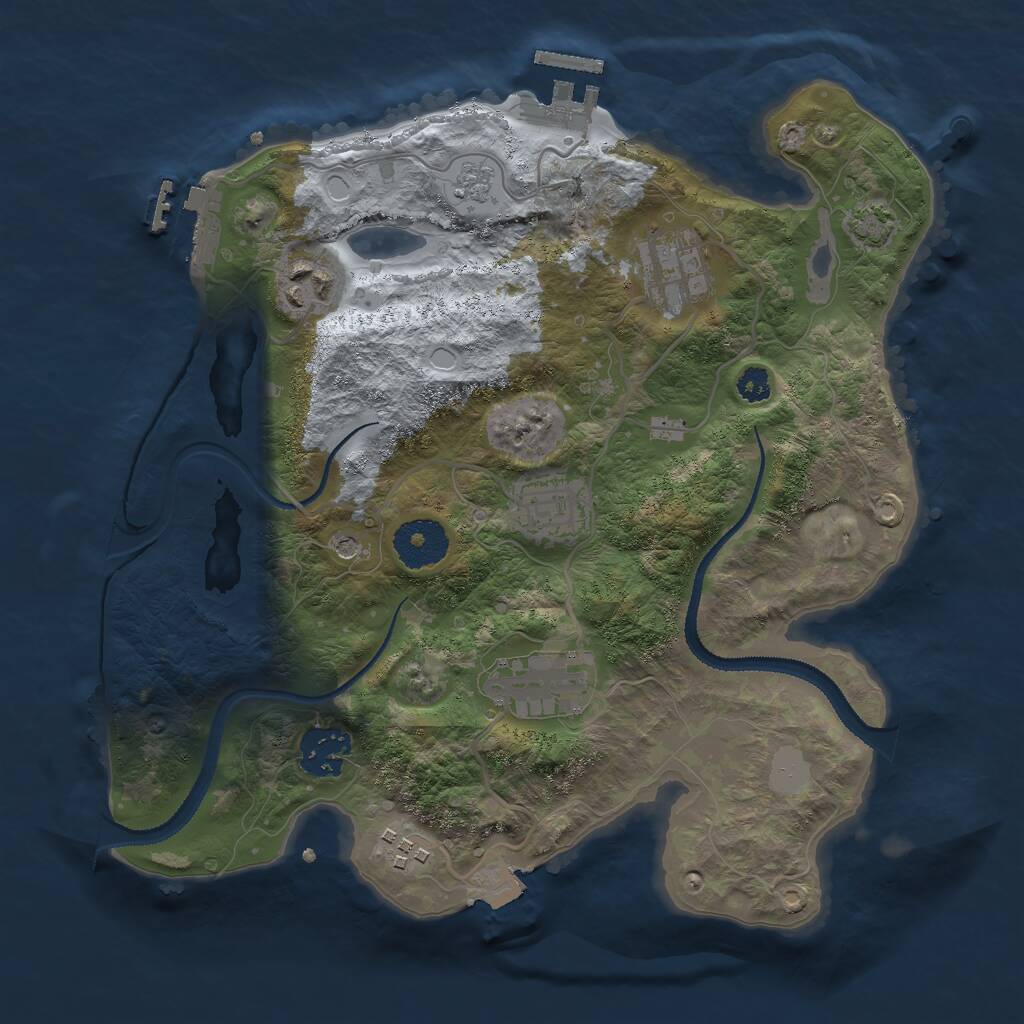 Rust Map: Procedural Map, Size: 3000, Seed: 4346, 12 Monuments