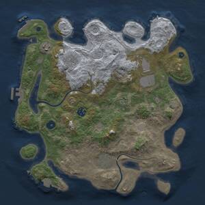 Thumbnail Rust Map: Procedural Map, Size: 3500, Seed: 1531496577, 13 Monuments