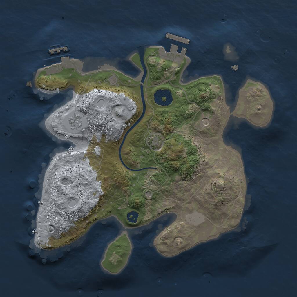 Rust Map: Procedural Map, Size: 2500, Seed: 89742, 6 Monuments