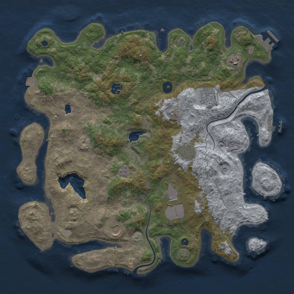 Rust Map: Procedural Map, Size: 4000, Seed: 2109, 13 Monuments