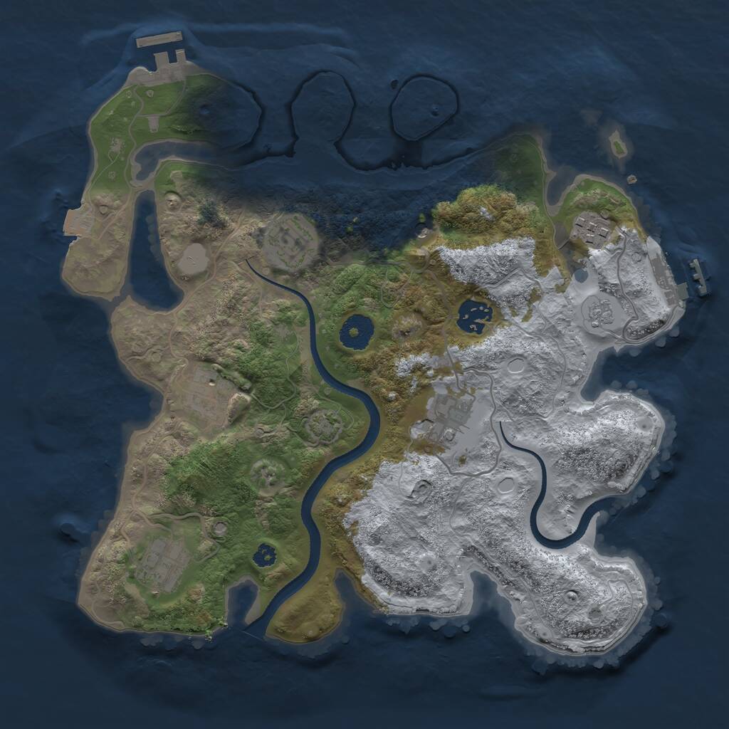 Rust Map: Procedural Map, Size: 3200, Seed: 2020, 12 Monuments